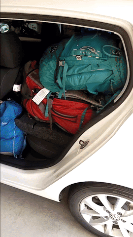 A very packed VW golf